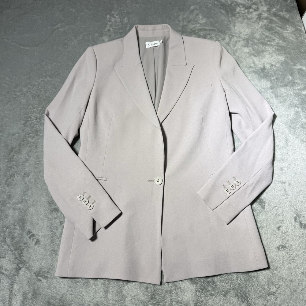 The Reset R|Label Blazer Womens‎ XS Gray Double Breasted Quiet Luxury
